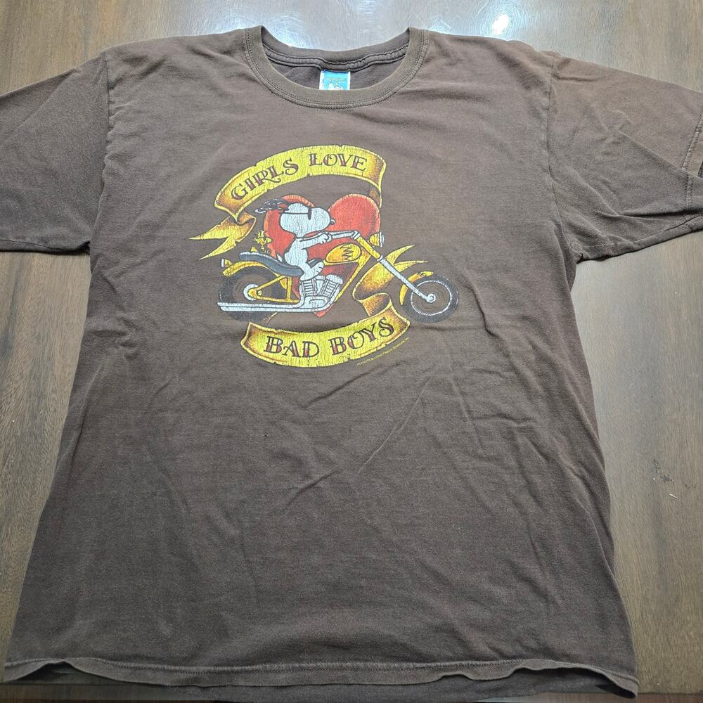 vintage Peanuts "Girls Love Bad Boys" graphic t-shirt men's large